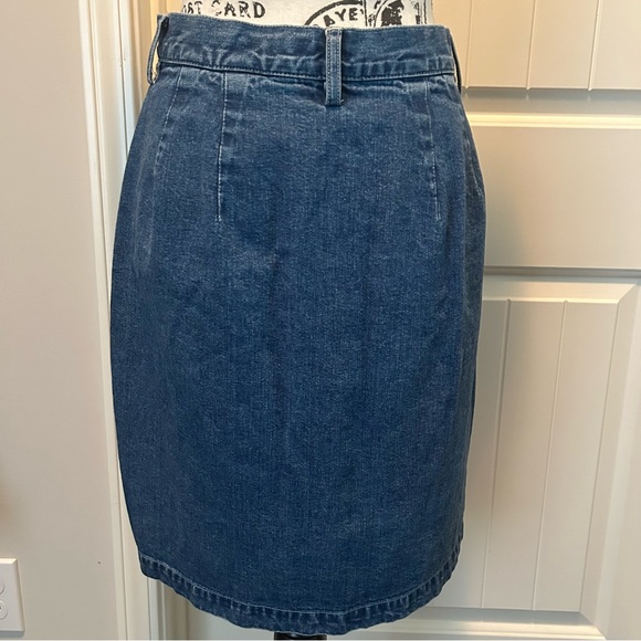 Eddie Bauer Vintage Denim Jean Skirt Button Front Deep Pockets 100% Cotton    10 - Picture 5 of 14